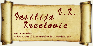 Vasilija Kreclović vizit kartica